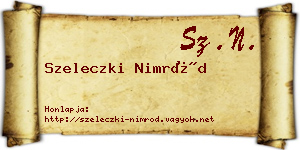 Szeleczki Nimród névjegykártya